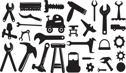 Obraz premium Electrical Instrument Modern Black Silhouette Design Elements