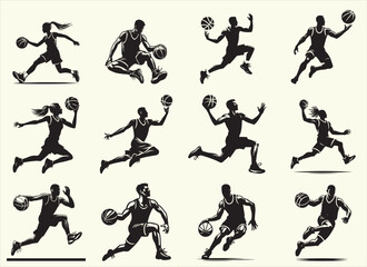 Basketball player Silhouette Vector Illustration