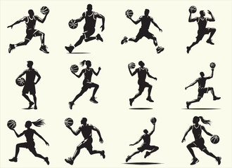 Basketball player Silhouette Vector Illustration