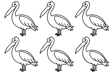 Pelican line art illustration Design Concepts