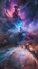 Astounding nebula with rich colors and dynamic star formation