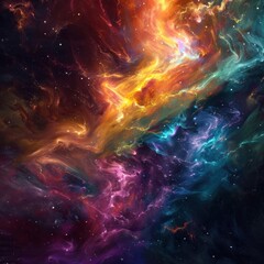 Vibrant nebula colors in deep space