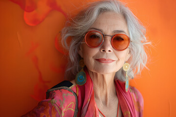 Seniorin mit Sonnenbrille