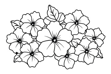 Petunia line art illustration Design Concepts