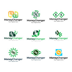 Set of Money Changer Logo Template Design Vector
