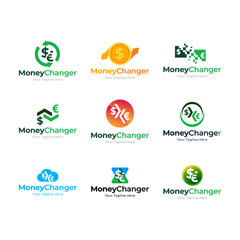 Set of Money Changer Logo Template Design Vector