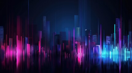 Neon Cityscape with Vibrant Hues