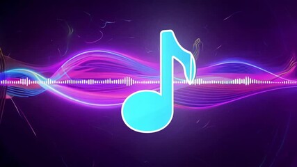 Background with music notes and bird silhouette, featuring a 3D design with a musical theme