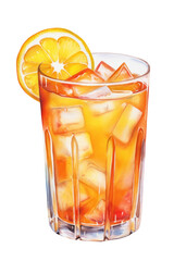 PNG Cocktail drink fruit juice, digital paint illustration.