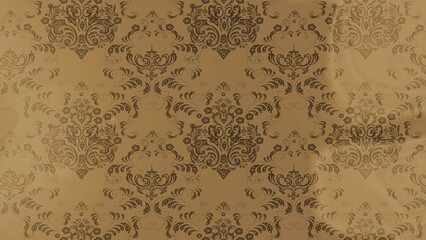 baroque floral seamless pattern in gold over colors