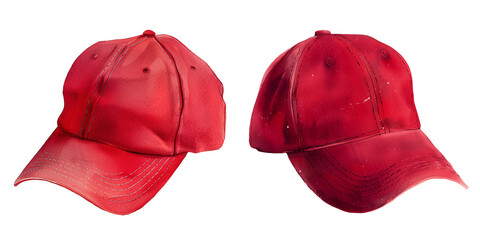  set two red hats/ caps clipart illustration on transparent background republican party in usa