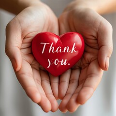 Obraz premium Hands holding a red heart with 