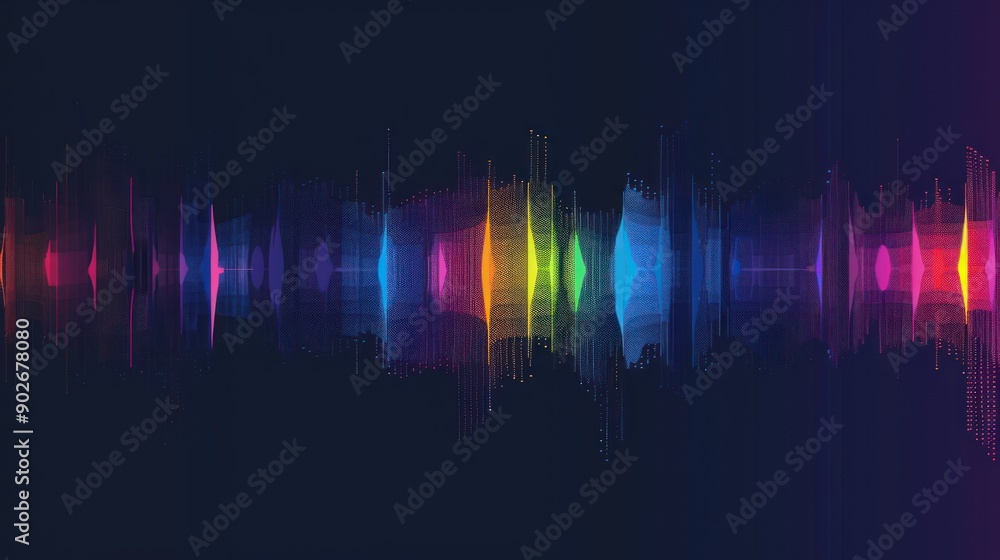 Poster abstract colorful sound wave pattern