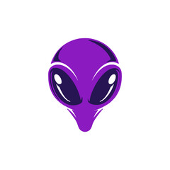 Naklejka premium purple alien science logo vector illustration template design