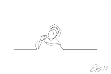 continuous line vector illustration design of a bachelor woman