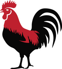 Hen Illustration shilhouette vector .