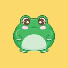 illustration art cute frog sticker character vector design