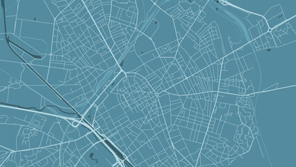 Blue Reims map, city in France. Streetmap municipal area.