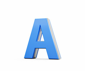 Blue Capital Letter A Gleams With Its Sleek Modern Design Bold Font With Sharp Edges 3D Illustration