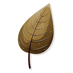 Green leaf on white background. Vector single illustration. Icon for eco products. Nature conservation concept.