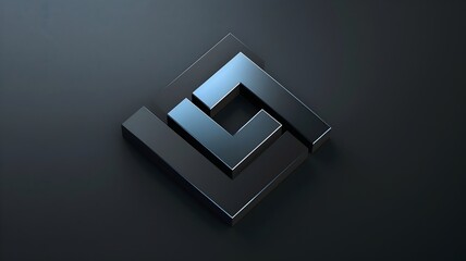 A sleek business logo featuring a unique abstract mark with sharp geometric shapes, captured in high-definition. 

