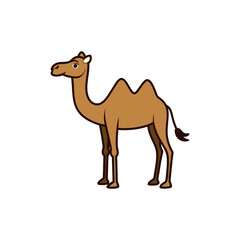 Vector minimalist camel Clipart illustration On a White Background