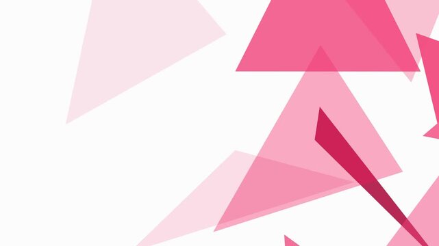 Triangle transition flow animation, random move, red and white color abstract background