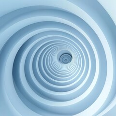 Obraz premium An abstract white circular tunnel with a light center, symbolizing focus and direction, set against a modern, minimalistic backdrop.