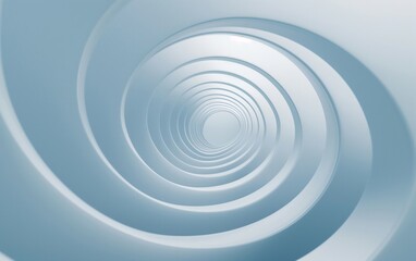 Fototapeta premium An abstract white circular tunnel with a light center, symbolizing focus and direction, set against a modern, minimalistic backdrop.