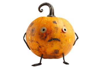 Cartoon Jack o lantern Halloween pumpkin face isolated