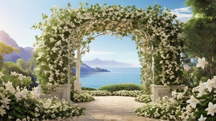 view of the sea from the garden