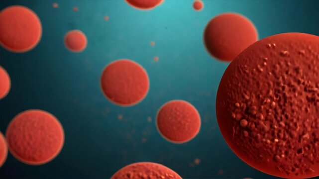 Red blood cells flowing through veins