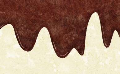 垂れたチョコレート　水彩　背景