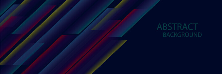 Abstract horizontal banner background with shadow lines. Trendy diagonal rectangle shape.