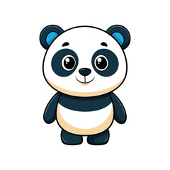 Vector minimalist Panda Bear Clipart illustration On a White Background