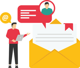 Email and messaging. Email marketing campaign, Working process, New email message.

