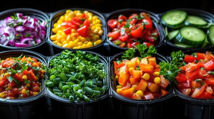 High-Definition Photo of a Healthy Meal Prep with Fresh Ingredients and Colorful Presentation