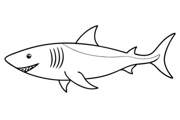 Shark line art illustration Design Concepts