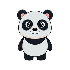 Vector minimalist Panda Bear Clipart illustration On a White Background