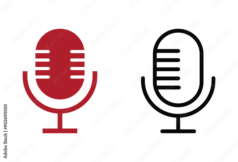 Poster old microphone icon . flat design style. microphone silhouette. simple icon. modern flat icon in sty