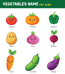 Cute Vegetable Set Fun and Colorful Veggies to Teach Kids About Healthy Eating