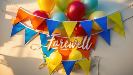 Farewell Party Decoration with Balloons and Banners
