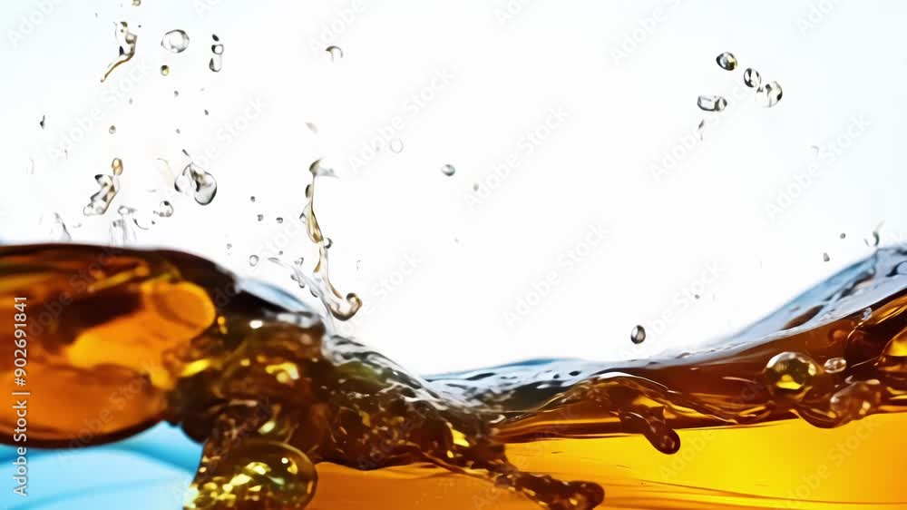 Poster switch seamlessly between scenes with the help of seamless and fluid liquid splashes creating a poli