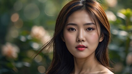 Portrait of a Young Woman in Natural Light Outdoors

