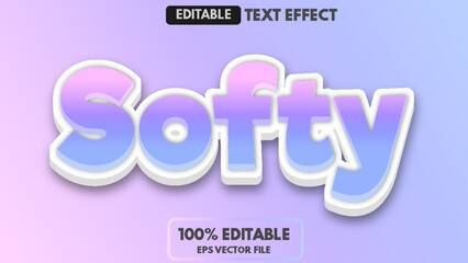 Softy editable 3d text effect vector with the sweet color combination