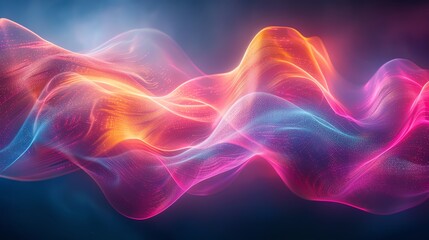 Obraz premium Light trails creating abstract waves, organic shapes, vibrant and energetic