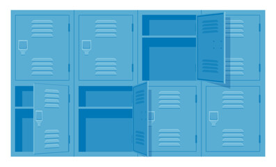 School Lockers with open doors