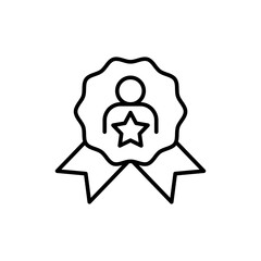 Obraz premium Membership badge outline icons, minimalist vector illustration ,simple transparent graphic element .Isolated on white background