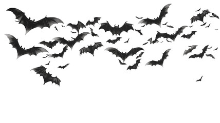 Fototapeta premium Swarm of bats on a white background