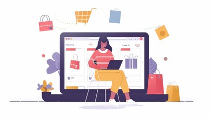 Fototapeta premium Embrace the ease of online shopping with our intuitive platform.